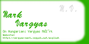 mark vargyas business card